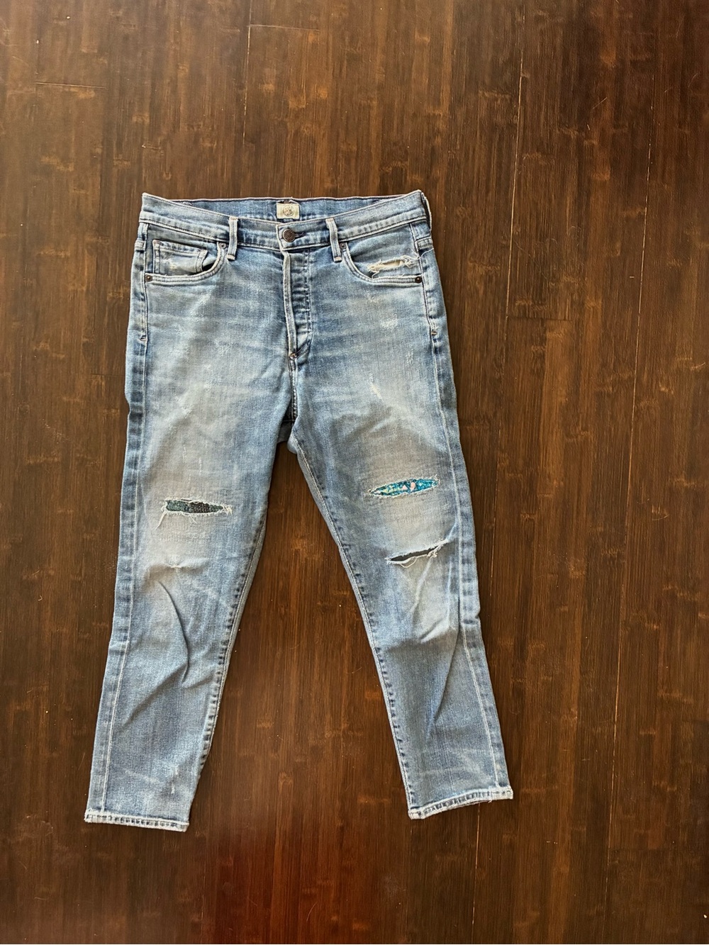 Free People x Citizens Of Humanity Corey Crop Slouchy Slim Distressed Jeans 24